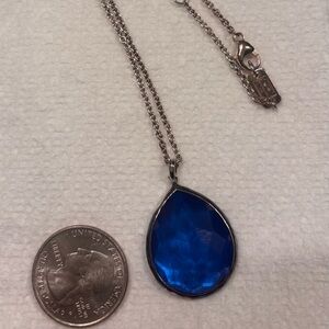 Ippolita Blue Teardrop Necklace with Silver Chain